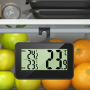 Fairnull Refrigerator Thermometer Mini Large LCD Display Indoor Digital Fridge Thermometer with Hook for Room